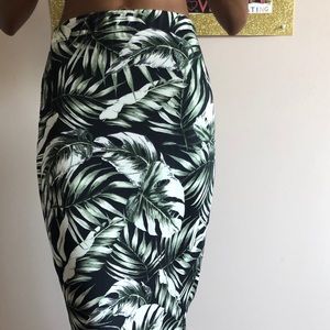 Palm print skirt